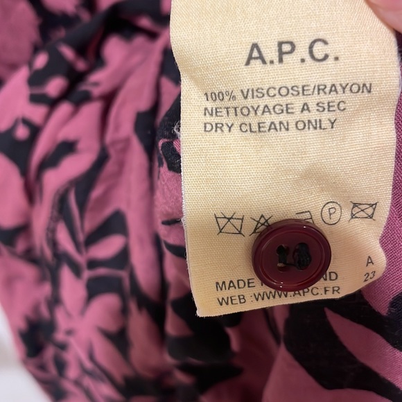 A.P.C. Paris womens long sleeve shirt tunic dress floral small s - Picture 7 of 7